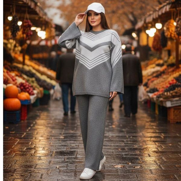 ست زنانه بافت  طرح هفتی