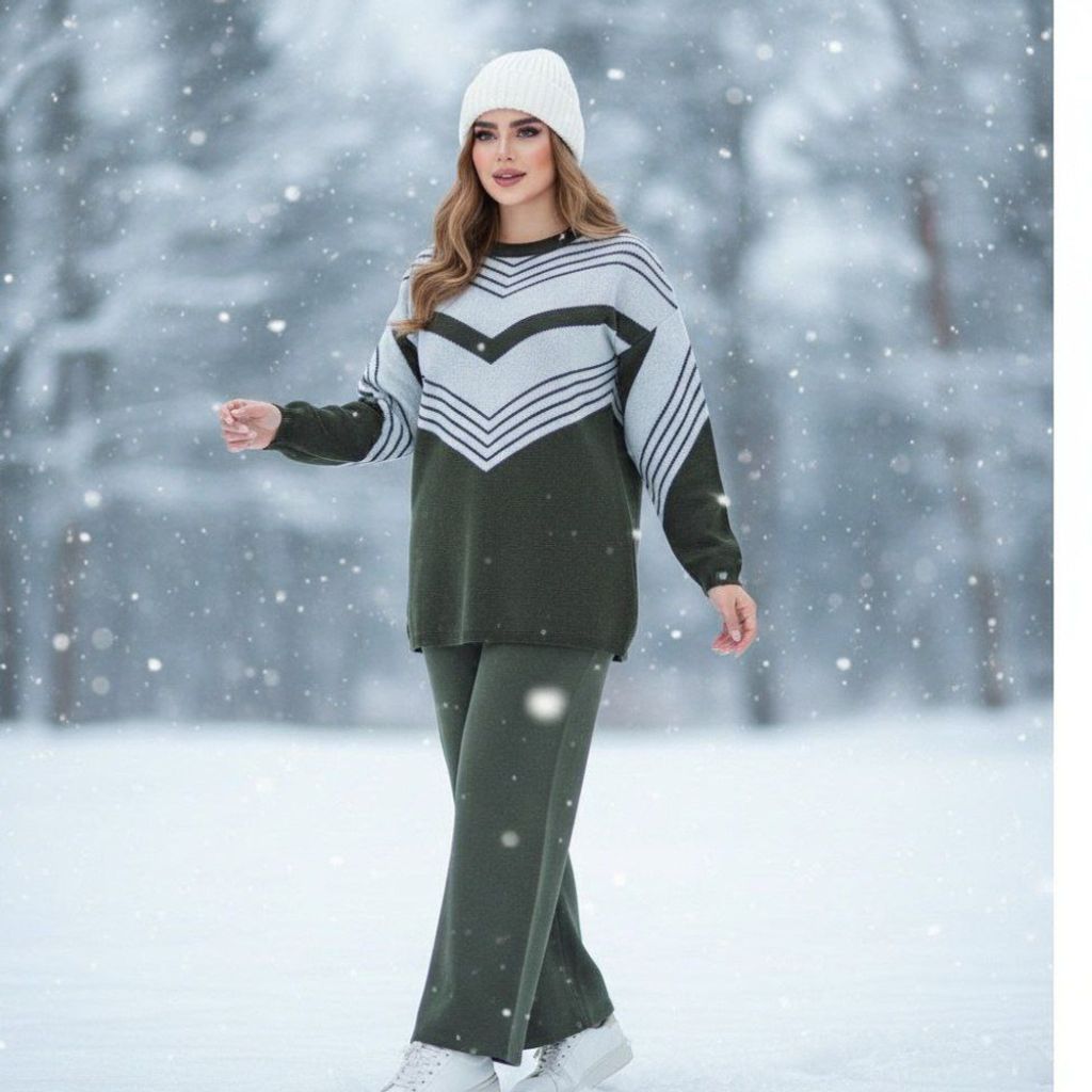 فروش اینترنتی ست زنانه بافت  طرح هفتی