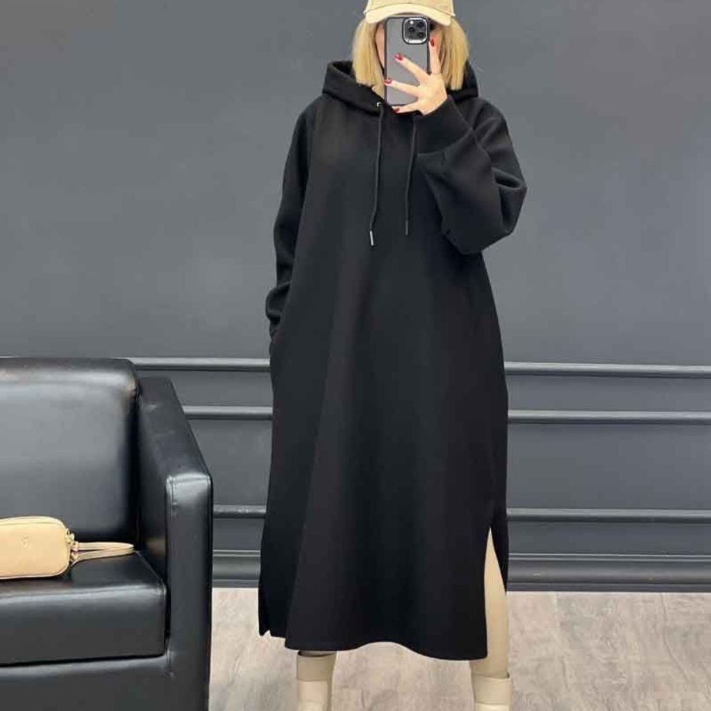 خرید اینترنتی کفتان دورس تو کرکی کلاهدار (آستین کش)