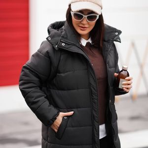 خرید اینترنتی کاپشن بلند آمبردی کلاهدار