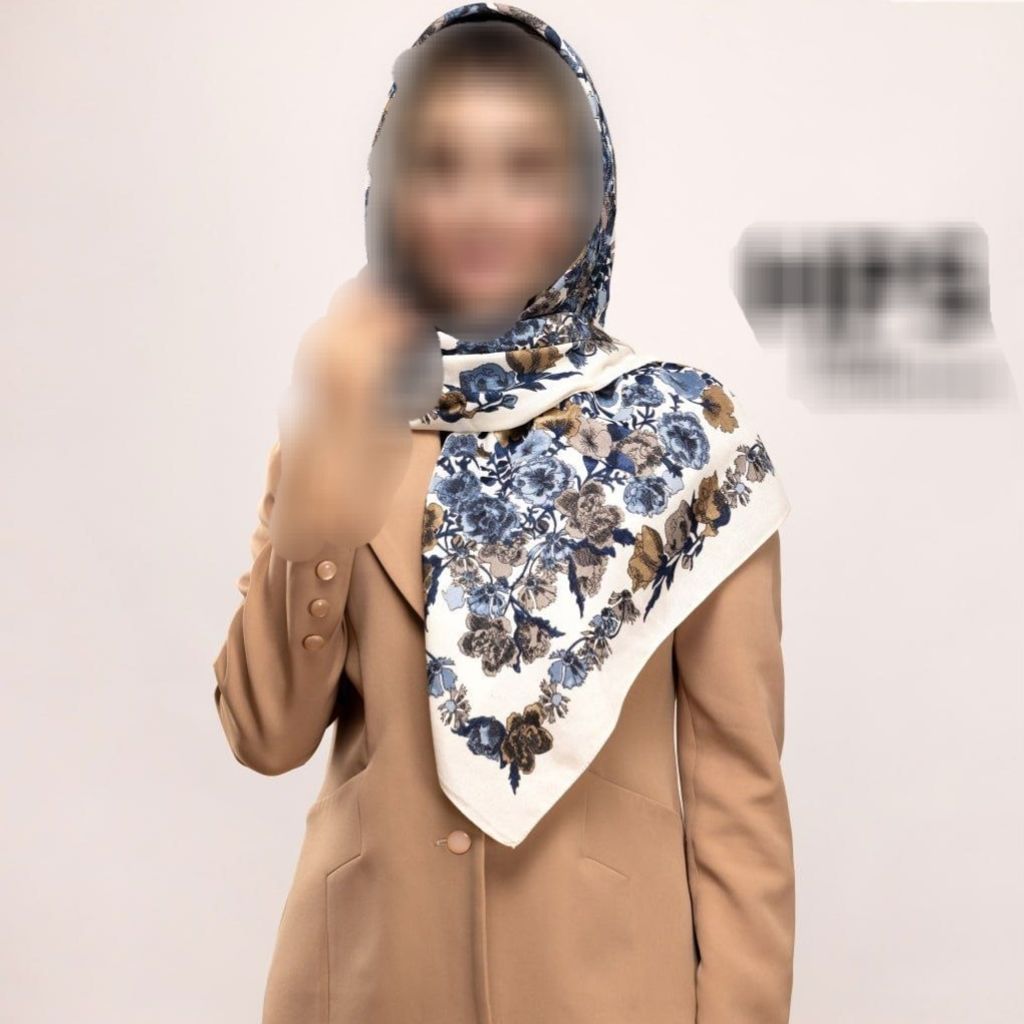 خرید انلاین روسری نخی طرح گل قواره 100