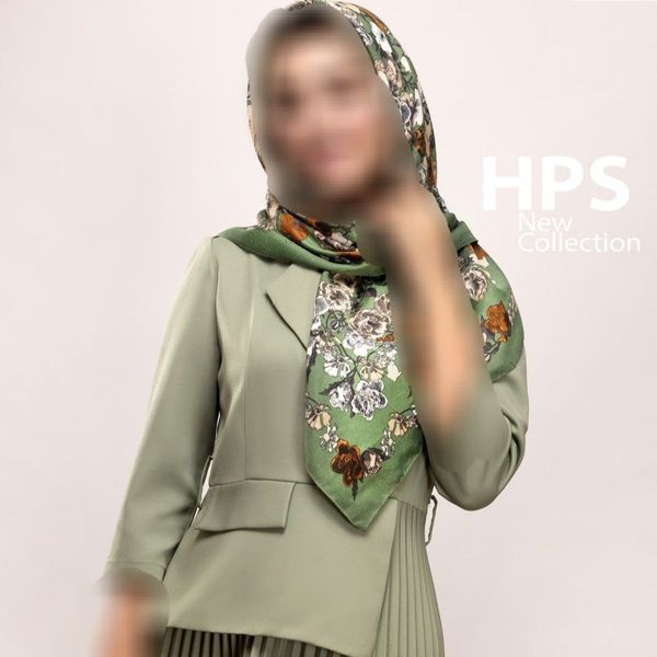 روسری نخی طرح گل قواره 100