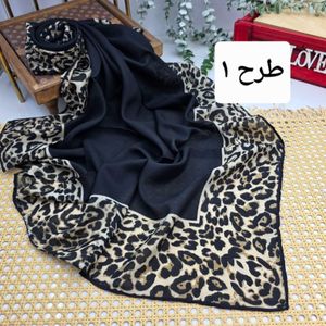 مشخصات روسری کرپ نخ مشکی کرم قواره 110