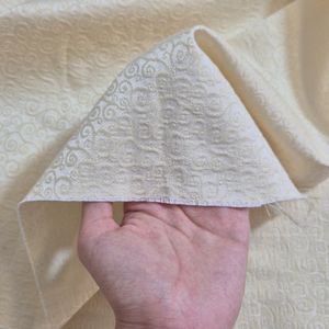 خرید انلاین قواره پارچه کرم لیمویی ترک کت دامنی طرح دار