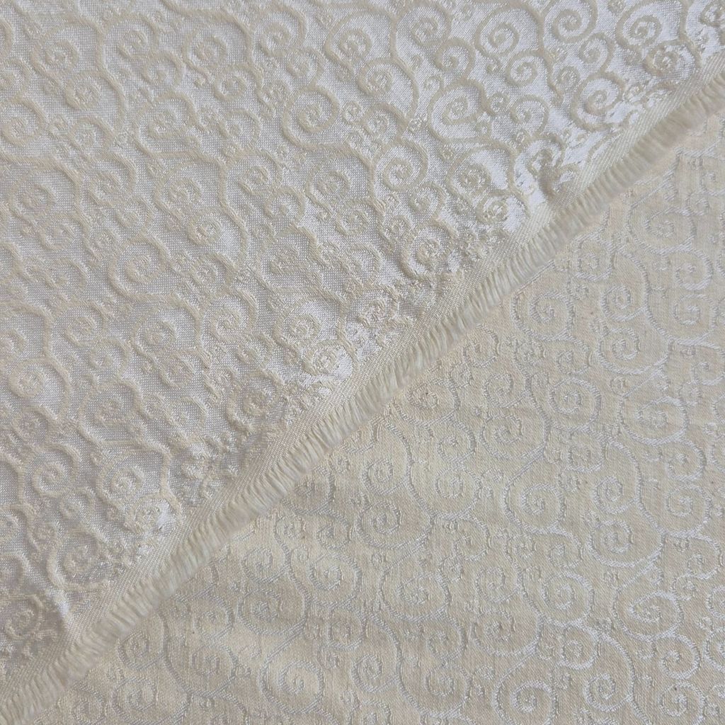 خرید اینترنتی قواره پارچه کرم لیمویی ترک کت دامنی طرح دار