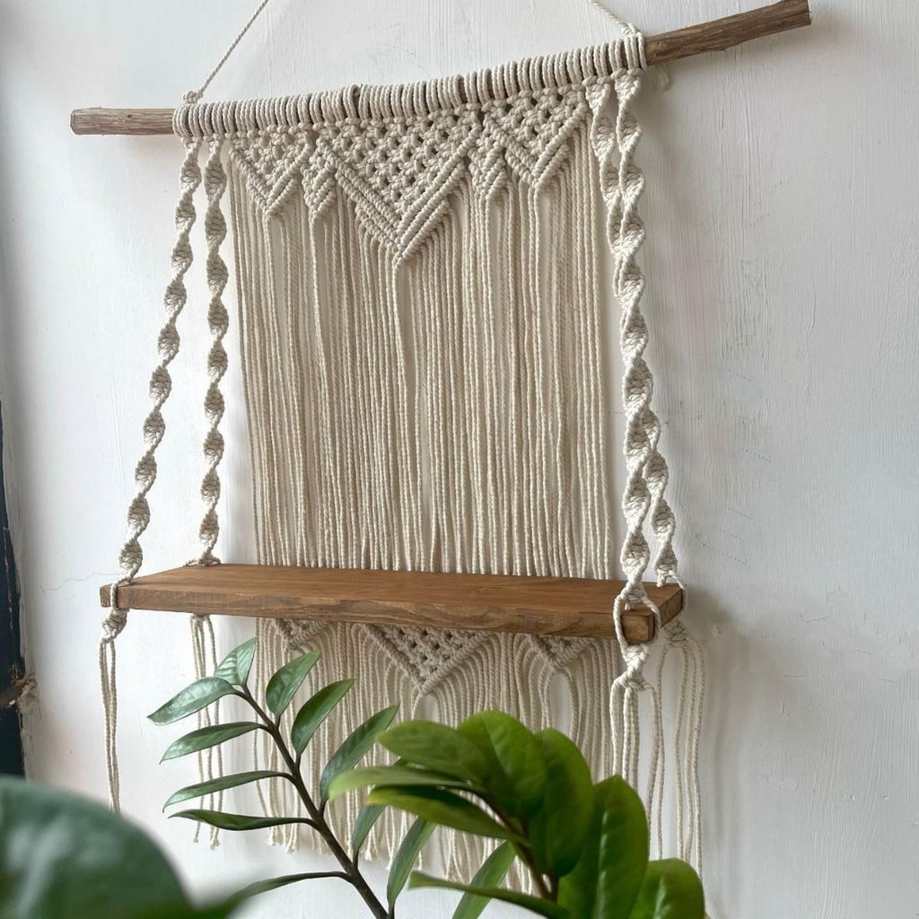 فروش اینترنتی آویز مکرومه بافی شلف با ارسال رایگان مدل گلسا