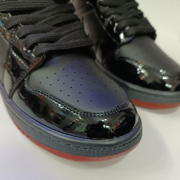 کتونی مردانه جردن 1 ورنی ساقدار مشکی کیفیت بالا