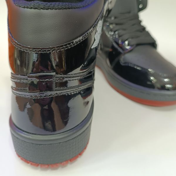 کتونی مردانه جردن 1 ورنی ساقدار مشکی کیفیت بالا