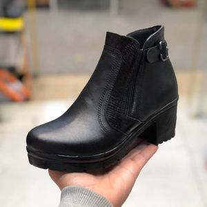 مشخصات کفش نیم بوت زنانه چرم مدل ماسان