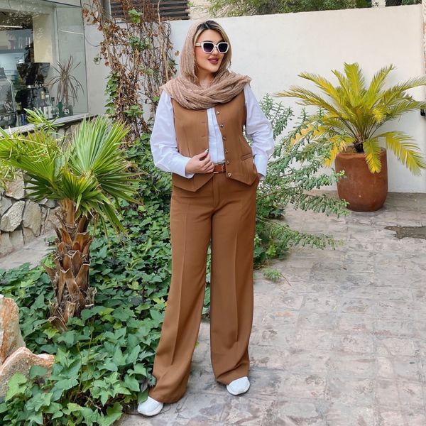 ست ژیله و شلوار موکا (کالکشن فروزان نریمیسا)