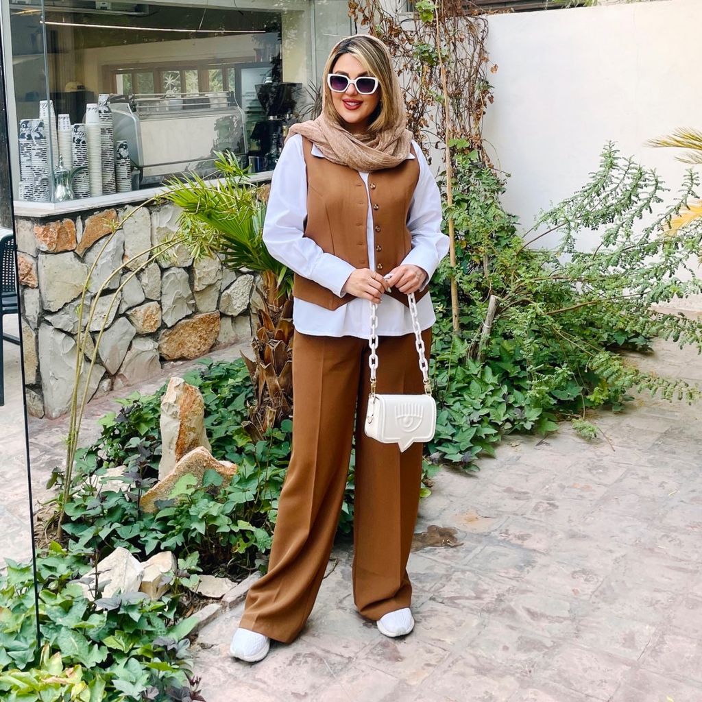 قیمت ارزان ست ژیله و شلوار موکا (کالکشن فروزان نریمیسا