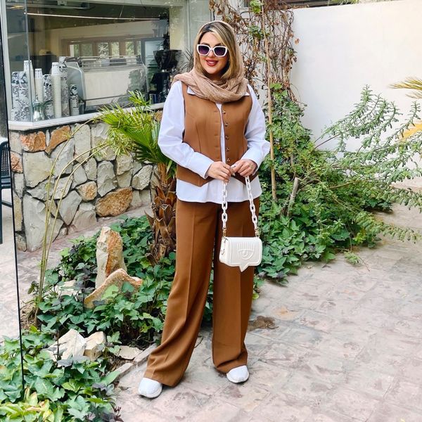 ست ژیله و شلوار موکا (کالکشن فروزان نریمیسا)