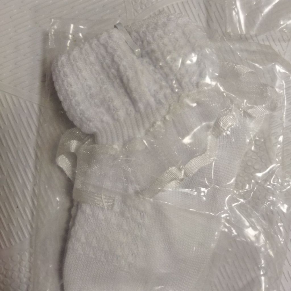 قیمت ارزان جوراب نوزادی سفید توری مجلسی دخترانه jr767
