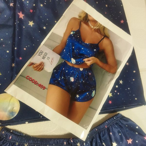 ست تاپ و شورتک ساتن زنانه st37