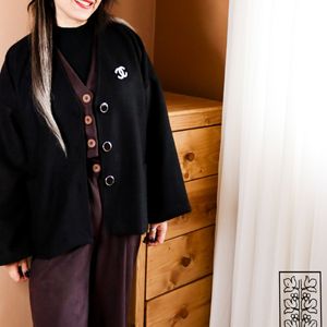 خرید اینترنتی پالتو فوتر آستردار زنانه کوتاه