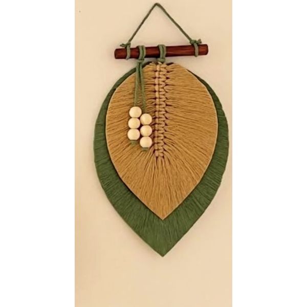 دیوارکوب دو برگ مکرومه مدل بیشه