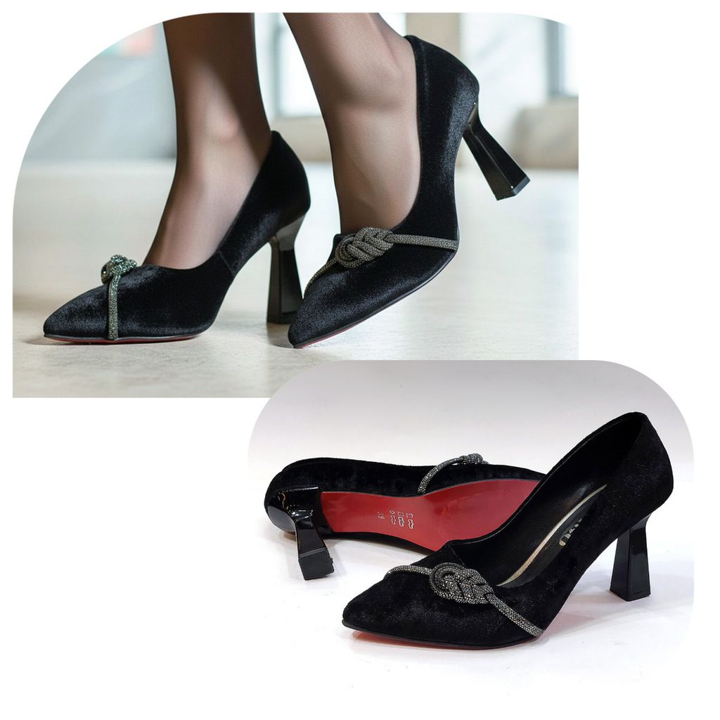 قیمت ارزان کفش مجلسی زنانه رویه مخمل با کیفیت