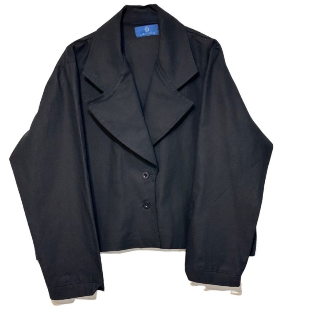 قیمت کراپ کت زنانه یقه انگلیسی رنگ مشکی