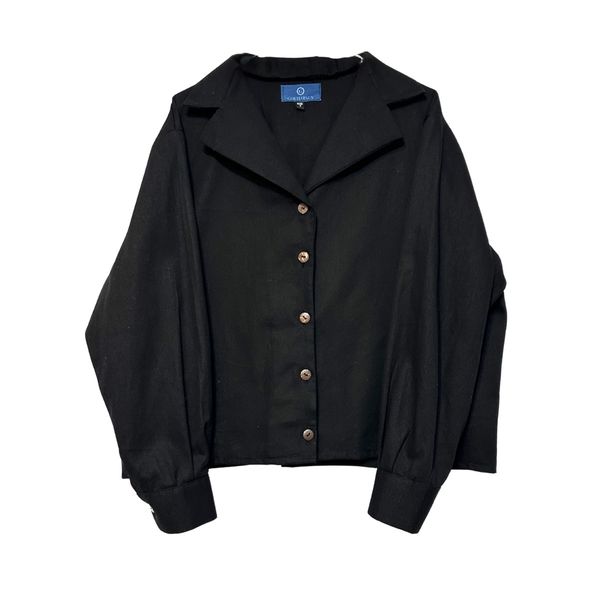 شومیز کوتاه زنانه یقه انگلیسی رنگ مشکی