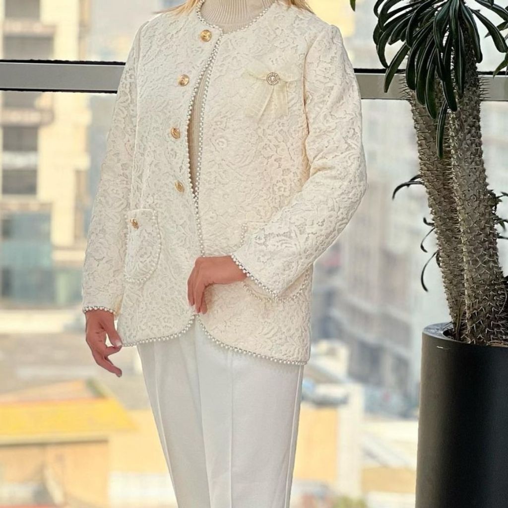 خرید انلاین کت گیپور مخمل  زنانه مدل رستا سایزبندی (36_44)