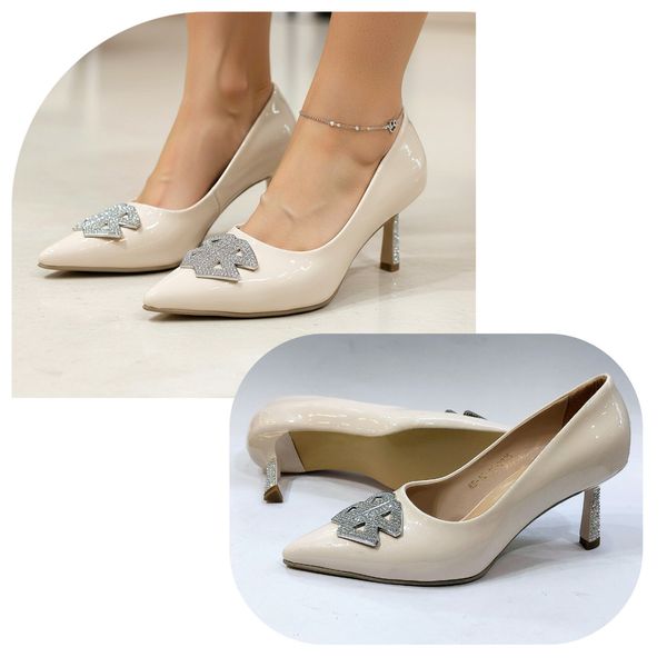 کفش مجلسی زنانه پاشنه بلند نگین دار شیک و با کیفیت بالا