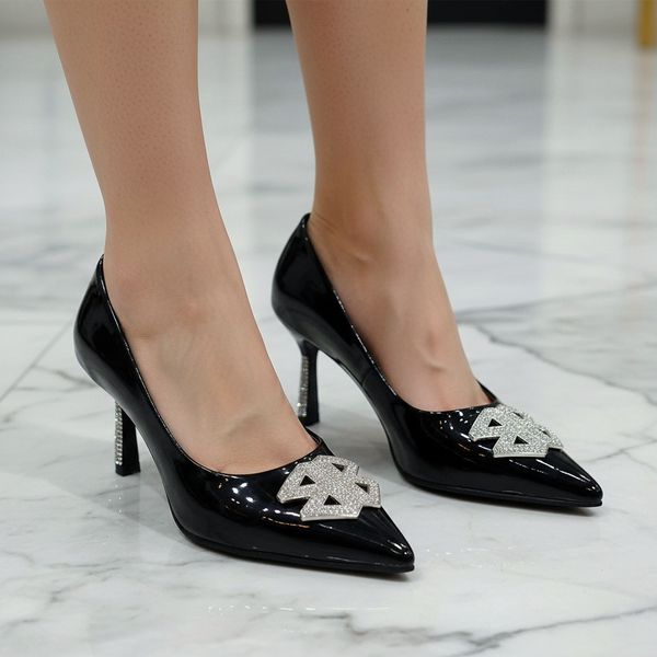 کفش مجلسی زنانه پاشنه بلند نگین دار شیک و با کیفیت بالا