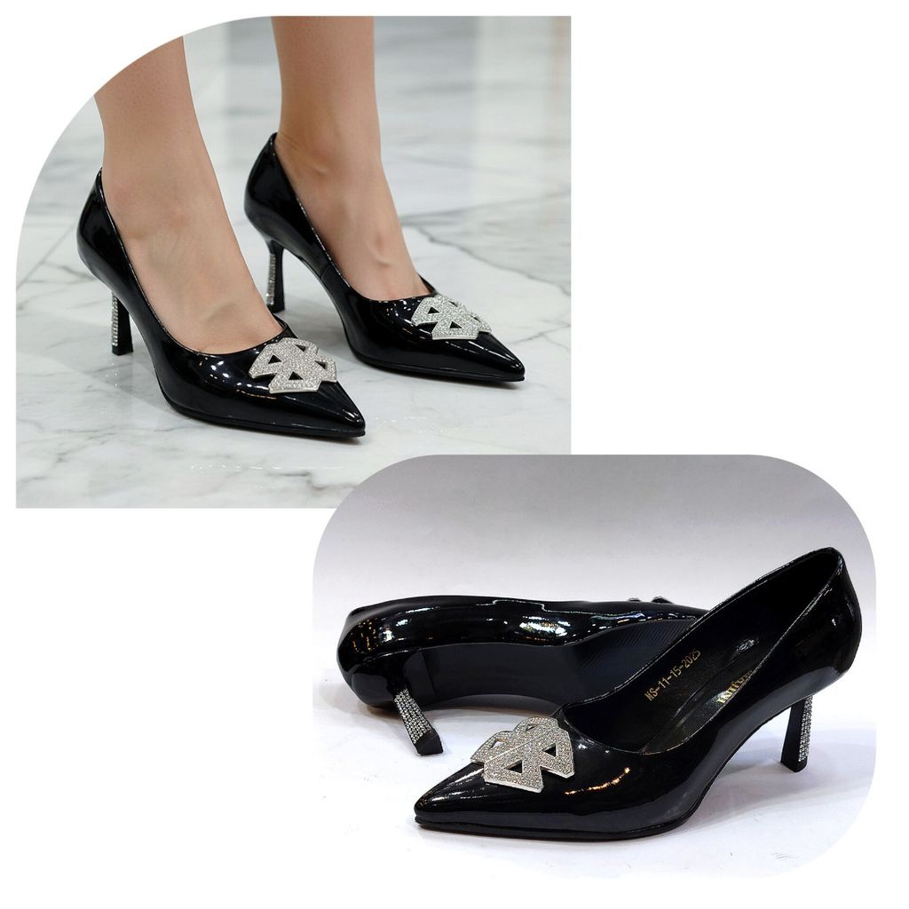 فروش اینترنتی کفش مجلسی زنانه پاشنه بلند نگین دار شیک و با کیفیت بالا