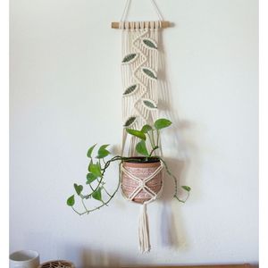 اویز مکرومه گلدان کاربردی طرح نوگل