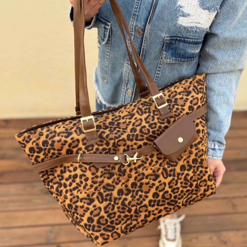 فروش اینترنتی کیف دوشی زنانه و دخترانه جادار مدل پلنگین پروانه