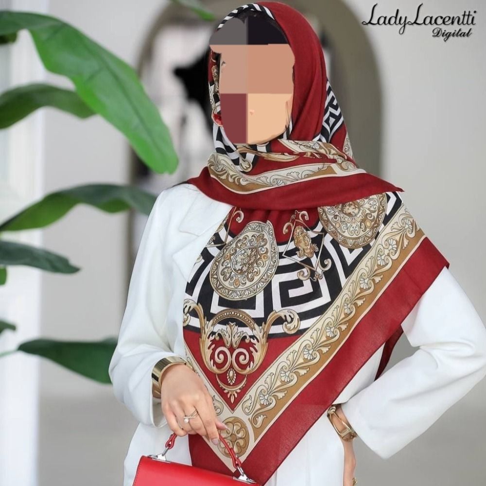 قیمت ارزان روسری نخی سیا اسکارف قواره 100 در طرحبندی متنوع