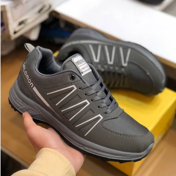 کفش سالامون مردانه تزریق مستقیم طوسی