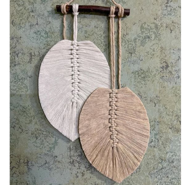 دیوارکوب دو برگ مکرومه مدل روشا