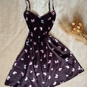 پیراهن ساتن ابریشم زنانه مدل پروانه مشکی