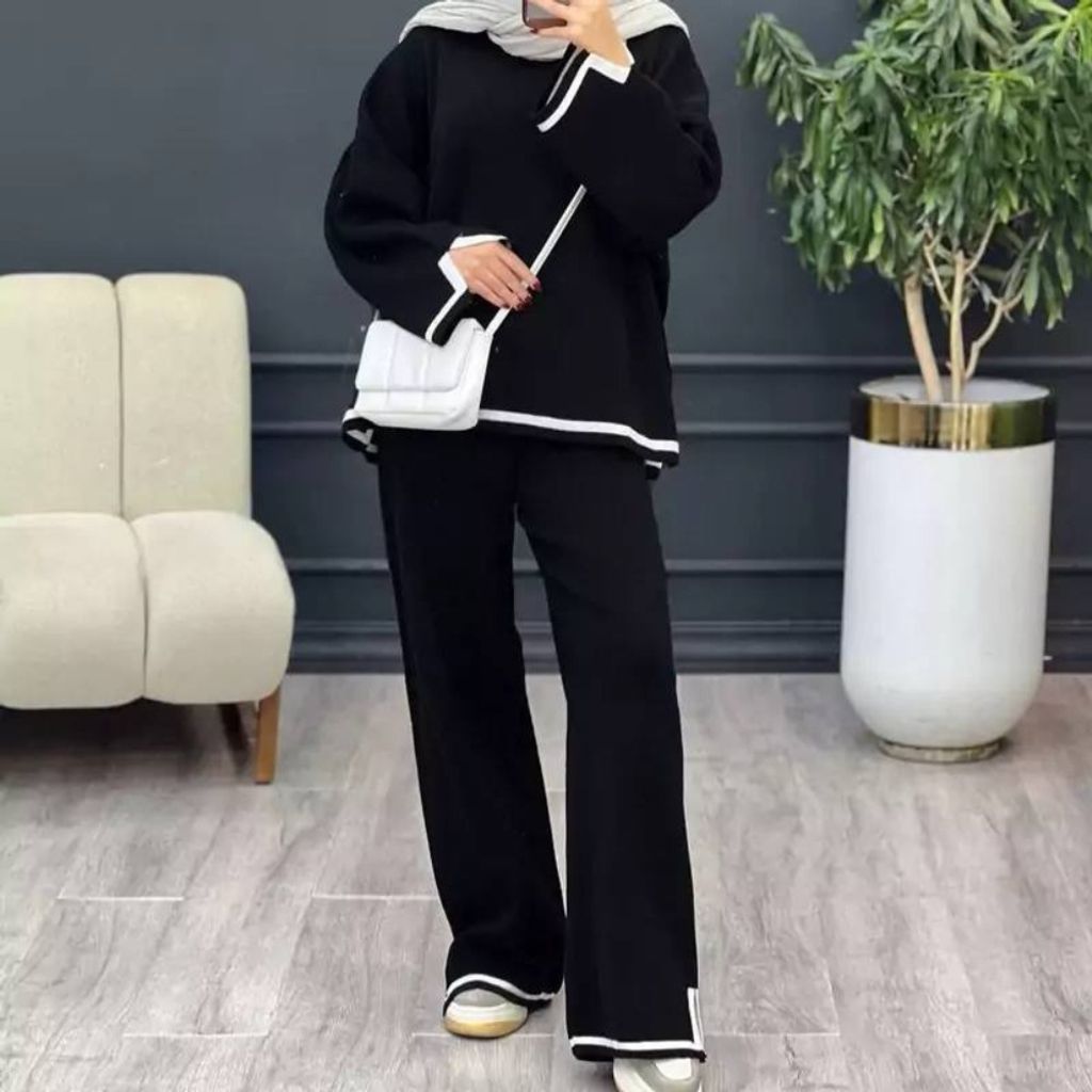 خرید اینترنتی بلوز و شلوار زنانه بافت طرح اناشید