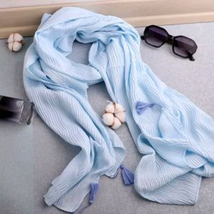 قیمت ارزان شال نخی پلیسه ساده تک رنگ