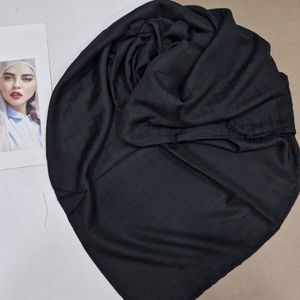 روسری نخی قواره 125 مشکی تک رنگ