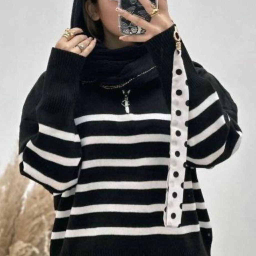 مشخصات بلوز بافت پینترستی زیپی