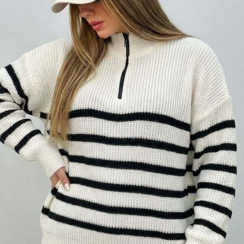 مشخصات بلوز بافت پینترستی زیپی