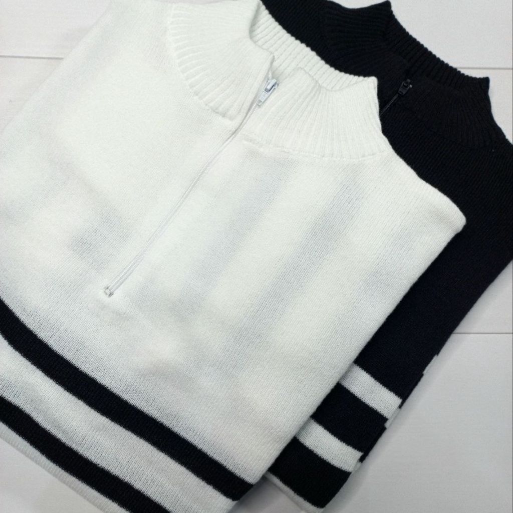 قیمت ارزان بلوز بافت پینترستی نیم زیپ زنانه و دخترانه