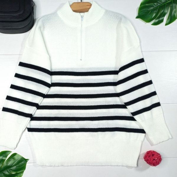 بلوز بافت پینترستی نیم زیپ زنانه و دخترانه