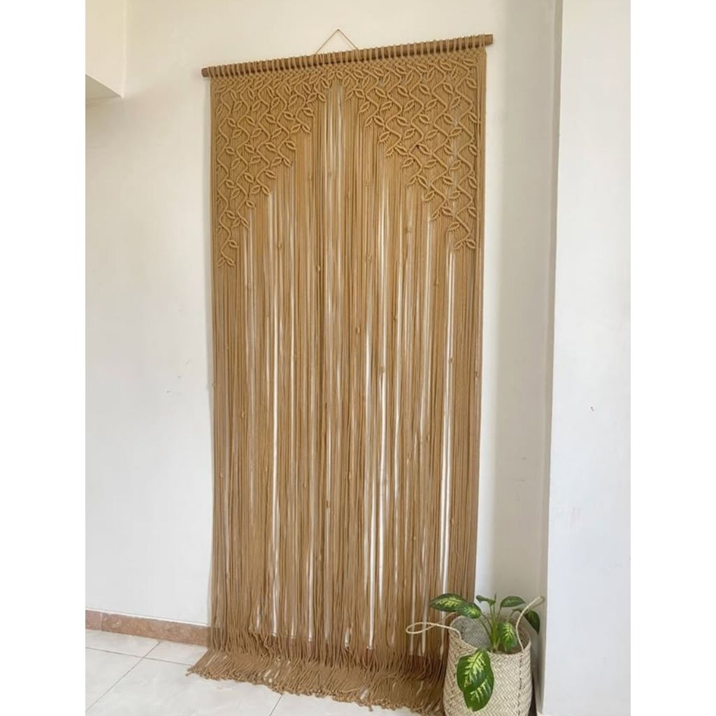 خرید انلاین پرده جوانه مکرومه طرح نخل