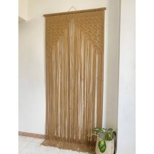 پرده جوانه مکرومه طرح نخل