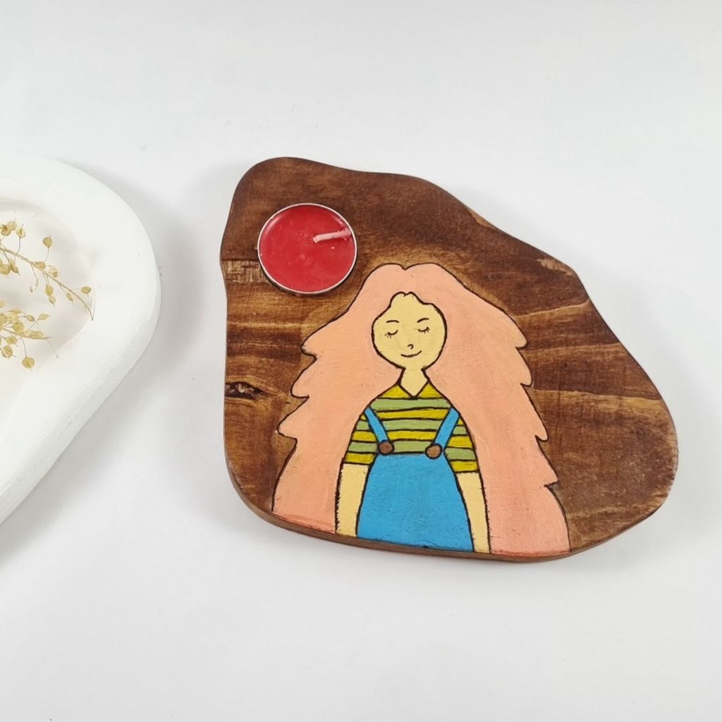 فروش اینترنتی جاشمعی چوبی فانتزی