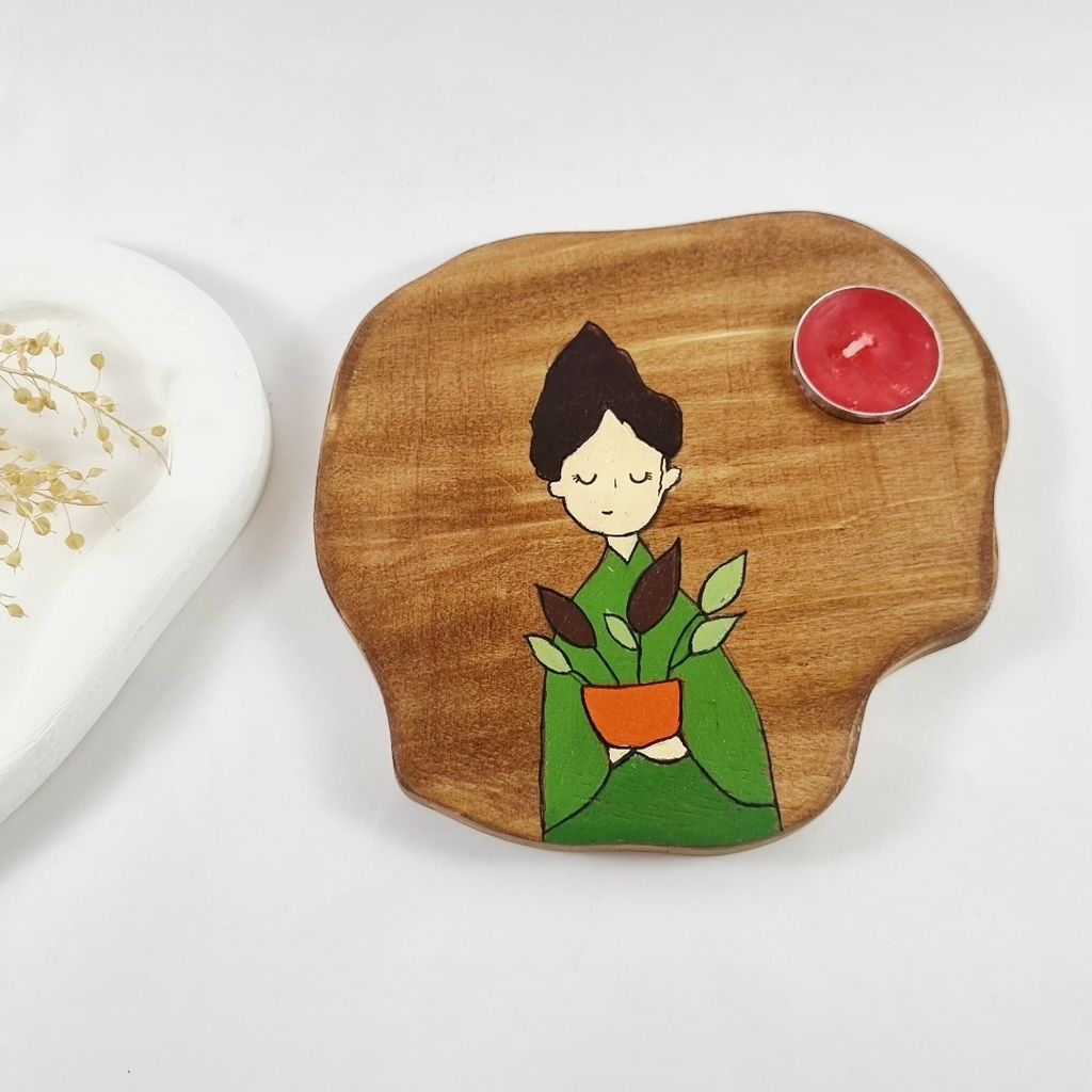 فروش اینترنتی جاشمعی چوبی فانتزی