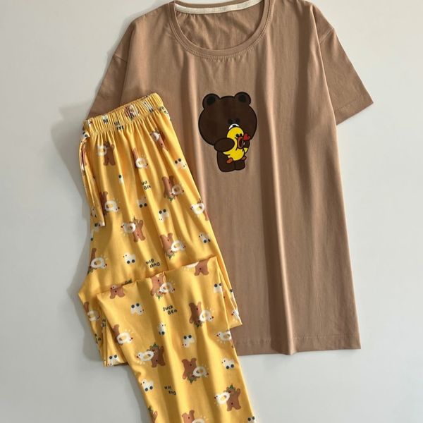 ست راحتی تیشرت شلوار زنانه پینترستی