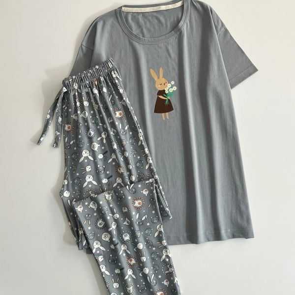 ست راحتی تیشرت شلوار زنانه پینترستی