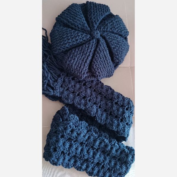 شال و کلاه بافتنی فرانسوی