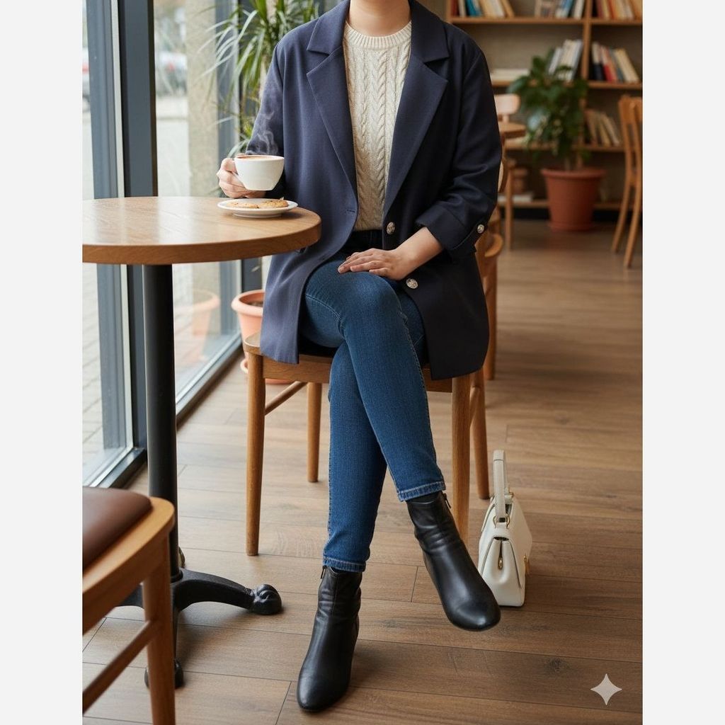 قیمت کت پاییزه آستردار مدل کیانا رنگ فیلی