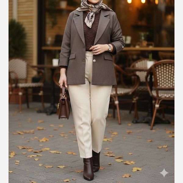 کت پاییزه آستردار مدل کیانا