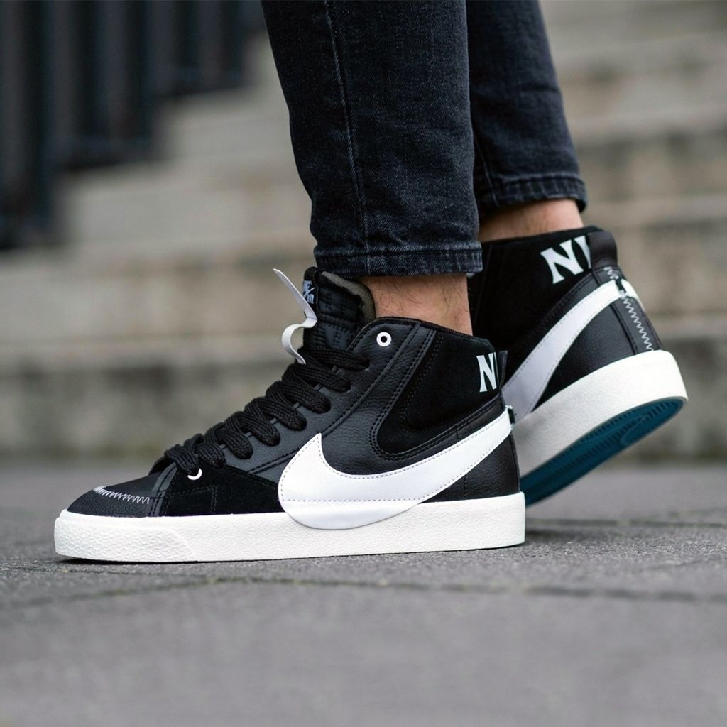 خرید اینترنتی نایک بلیزر جامبو ساقدار مشکی تیک سفید Nike Blazer Jumbo کیفیت بالا